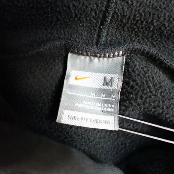 Nike Therma Fit Hoodie M Black Red Tri-Bolt Logo Pro Revolution Y2K - Picture 5 of 10